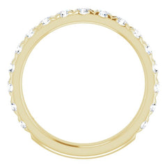 14K Yellow 1 CTW Natural Diamond French-Set Anniversary Band