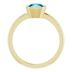 14K Yellow Natural London Blue Topaz Ring