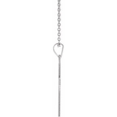 14K White 18 x 12 mm Cross 18" Necklace