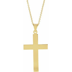14K Yellow 28 x 18 mm Cross 18" Necklace