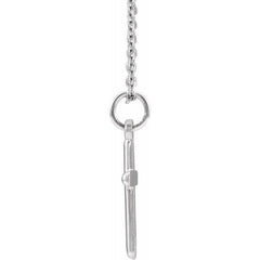 14K White Cross 18" Necklace