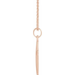 14K Rose Cross 18" Necklace