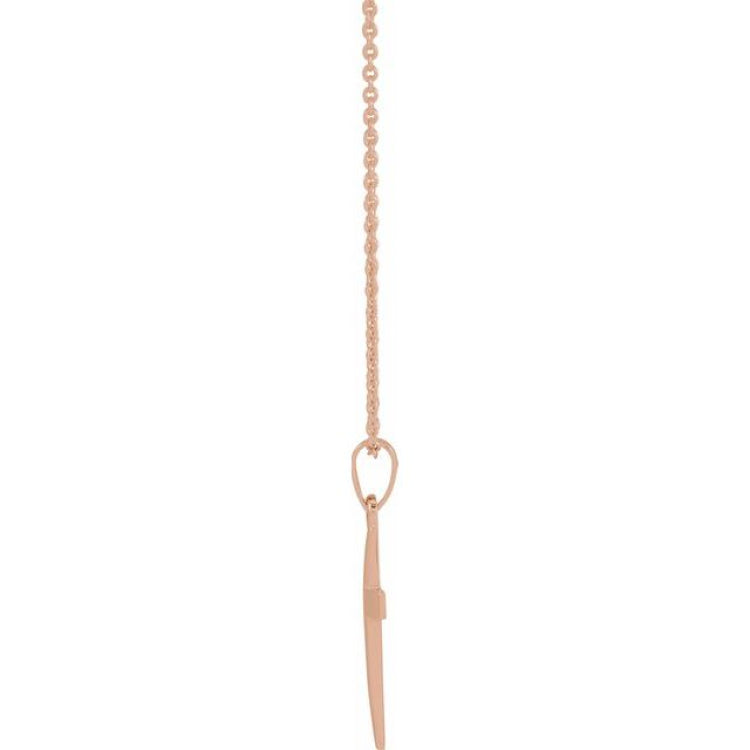 14K Rose Cross 18" Necklace