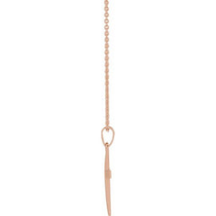 14K Rose Cross 18" Necklace