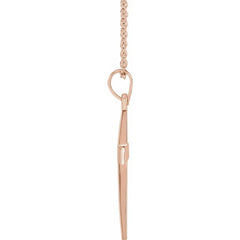 14K Rose Cross 18" Necklace