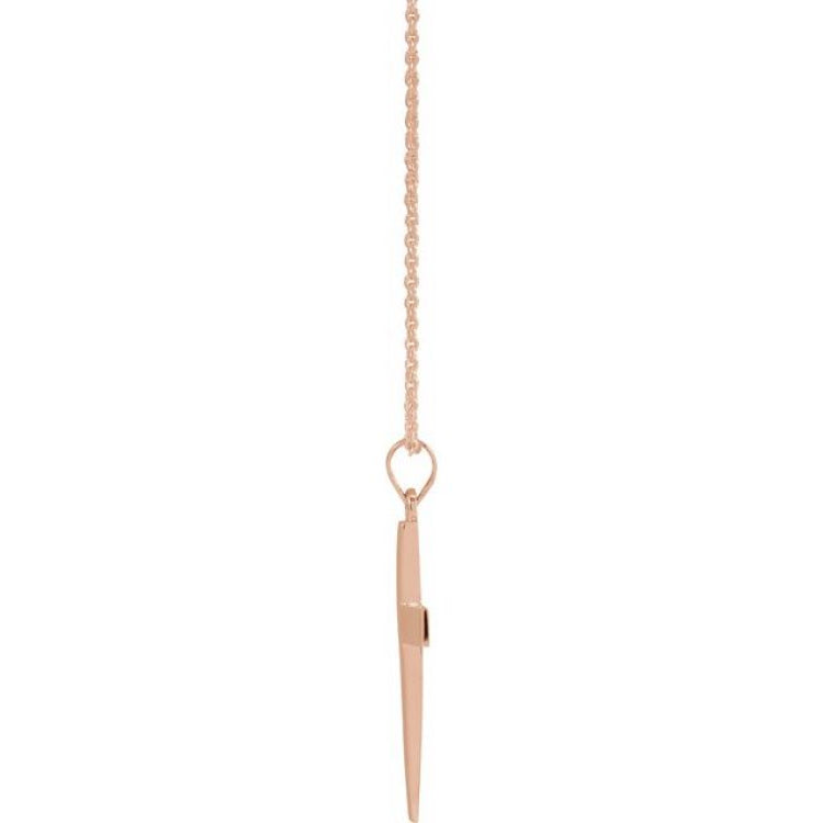 14K Rose Cross 18" Necklace