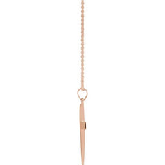 14K Rose Cross 18" Necklace