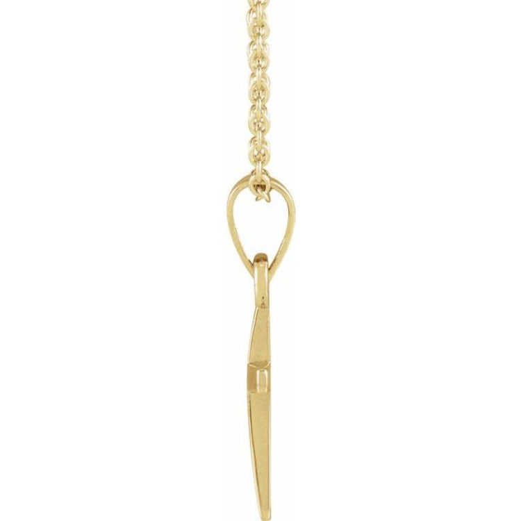 14K Yellow Cross 18" Necklace