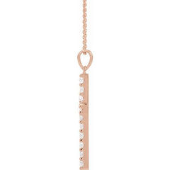 14K Rose 1/4 CTW Natural Diamond Cross 18" Necklace