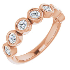 14K Rose 5/8 CTW Natural Diamond Anniversary Band