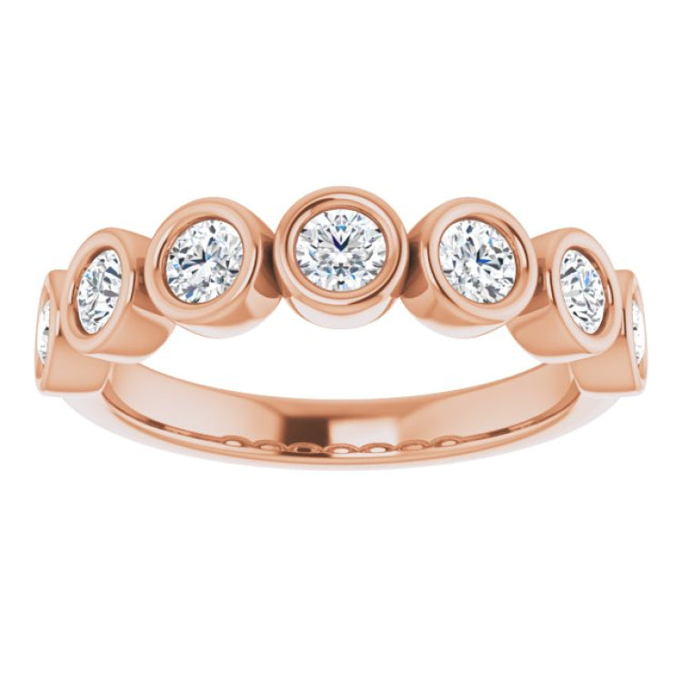 14K Rose 5/8 CTW Natural Diamond Anniversary Band