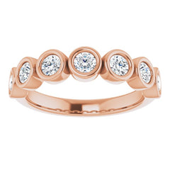 14K Rose 5/8 CTW Natural Diamond Anniversary Band
