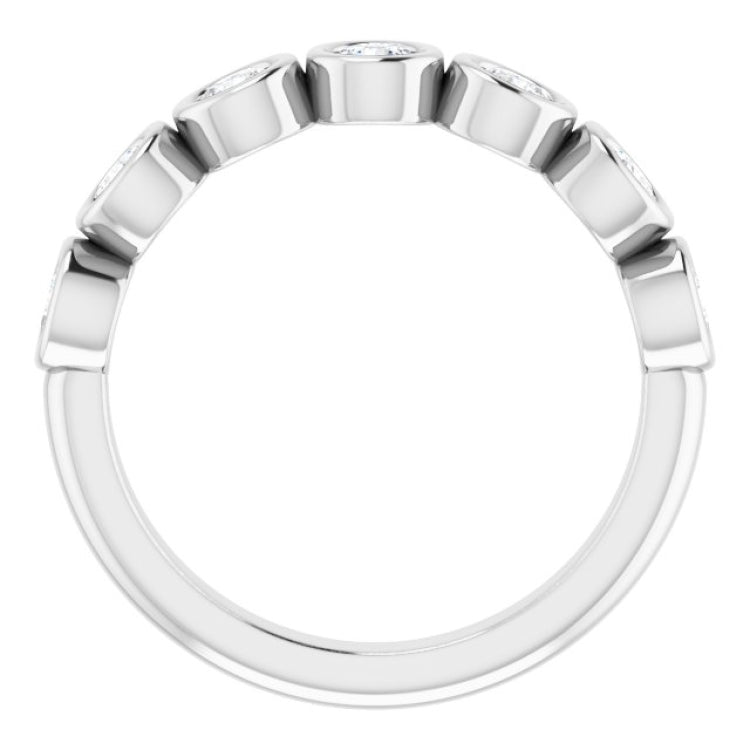 14K White 5/8 CTW Natural Diamond Anniversary Band