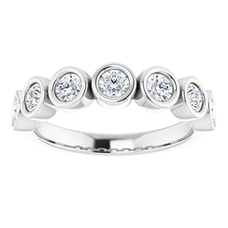 14K White 5/8 CTW Natural Diamond Anniversary Band