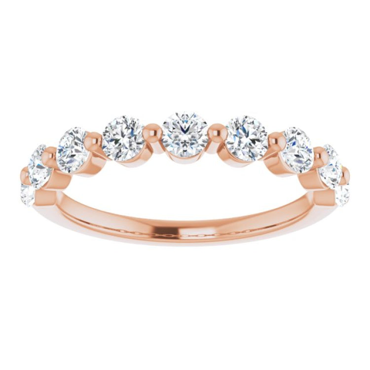14K Rose 9/10 CTW Natural Diamond Anniversary Band