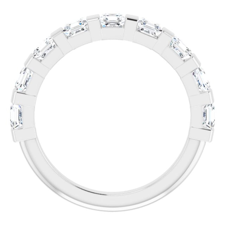 14K White 1 3/8 CTW Natural Diamond Anniversary Band