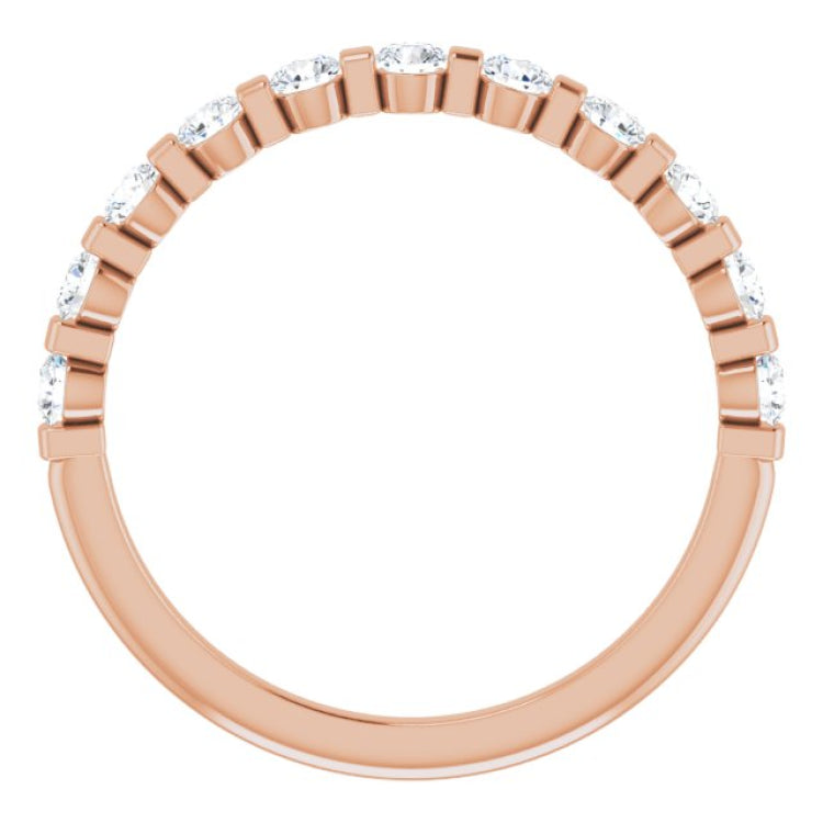 14K Rose 1/2 CTW Natural Diamond Anniversary Band
