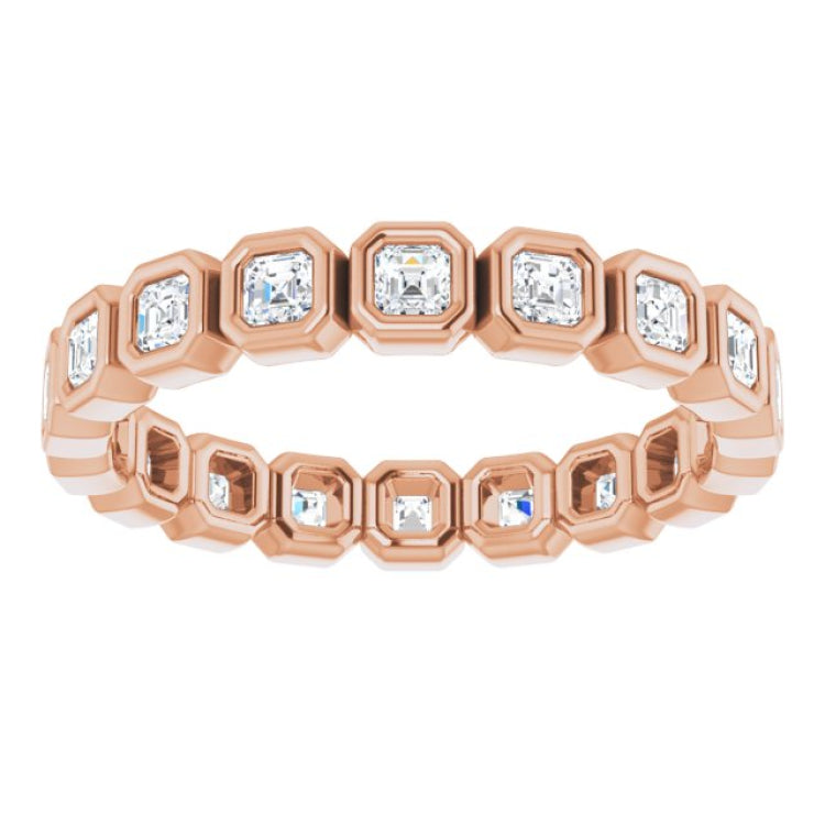 14K Rose 9/10 CTW Natural Diamond Eternity Band Size 7