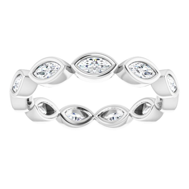 14K White 1/2 CTW Natural Diamond Eternity Band Size 7