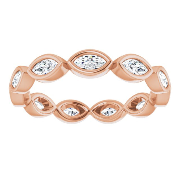 14K Rose 3/4 CTW Natural Diamond Eternity Band Size 7