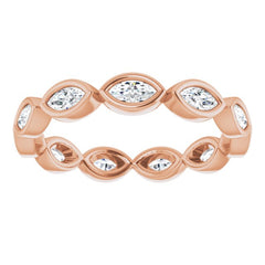 14K Rose 3/4 CTW Natural Diamond Eternity Band Size 7