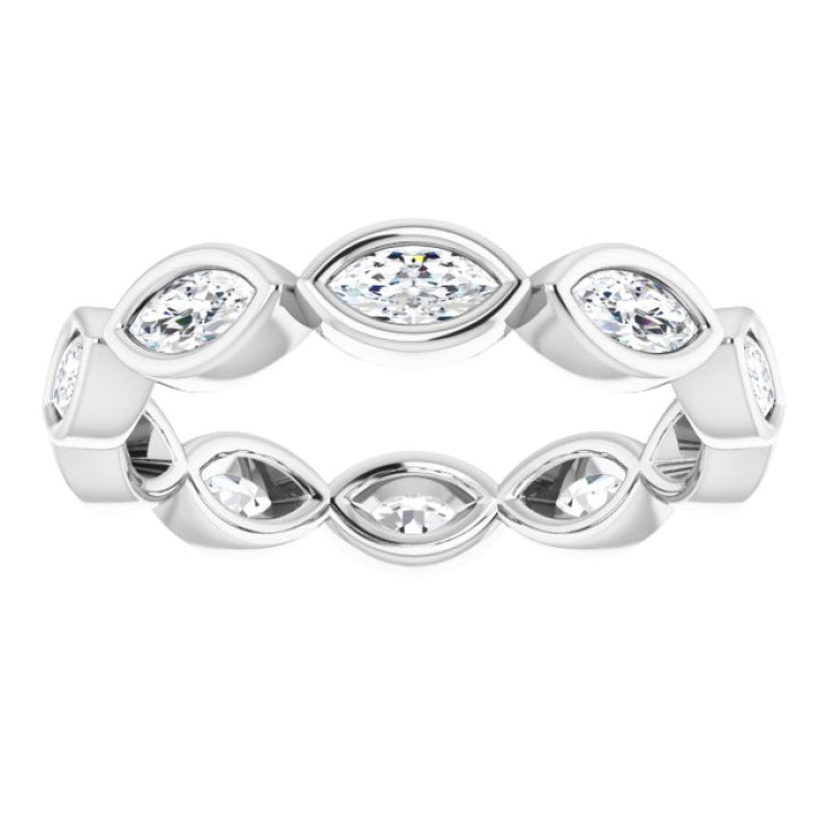 14K White 3/4 CTW Natural Diamond Eternity Band Size 7