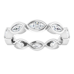 14K White 3/4 CTW Natural Diamond Eternity Band Size 7