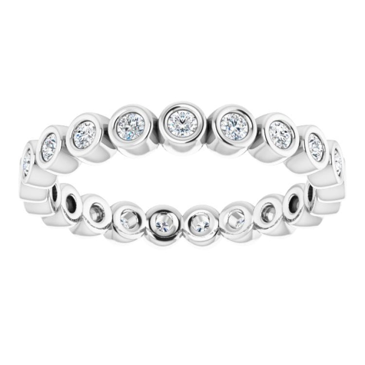 14K White 1/3 CTW Natural Diamond Eternity Band Size 7