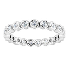 14K White 1/3 CTW Natural Diamond Eternity Band Size 7