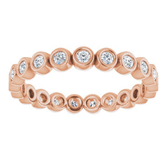 14K Rose 3/8 CTW Natural Diamond Eternity Band Size 7