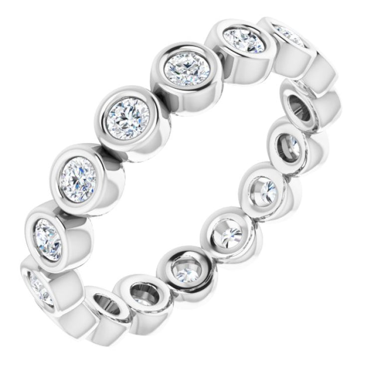 14K White 1/2 CTW Natural Diamond Eternity Band Size 7