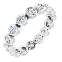 14K White 1/2 CTW Natural Diamond Eternity Band Size 7