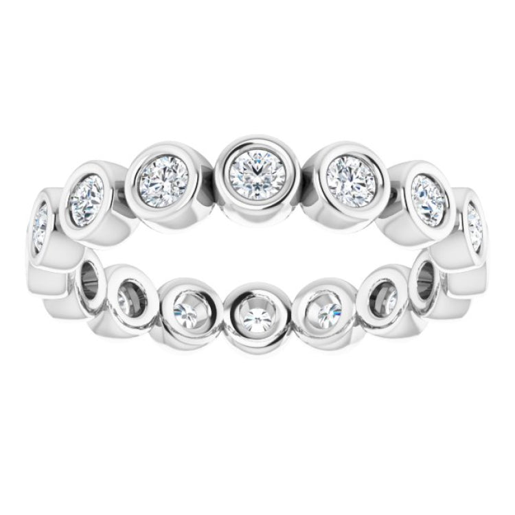 14K White 1/2 CTW Natural Diamond Eternity Band Size 7