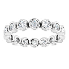 14K White 1/2 CTW Natural Diamond Eternity Band Size 7