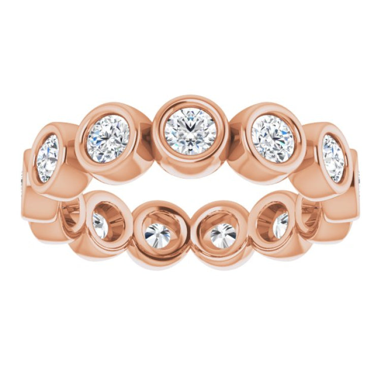 14K Rose 1 3/8 CTW Natural Diamond Eternity Band Size 7