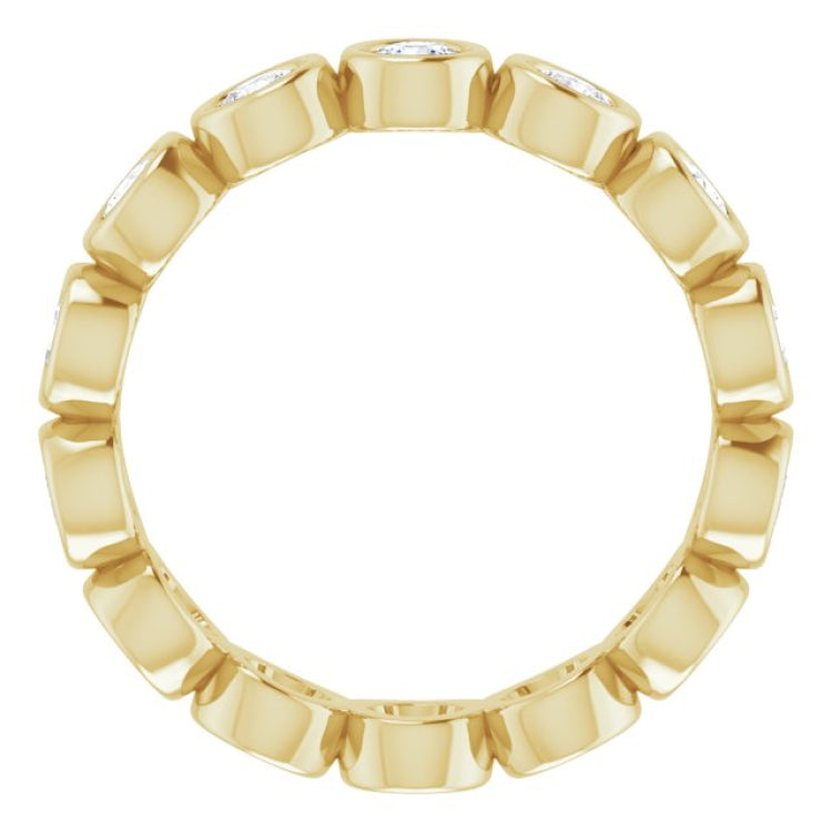 14K Yellow 1 3/8 CTW Natural Diamond Eternity Band Size 7