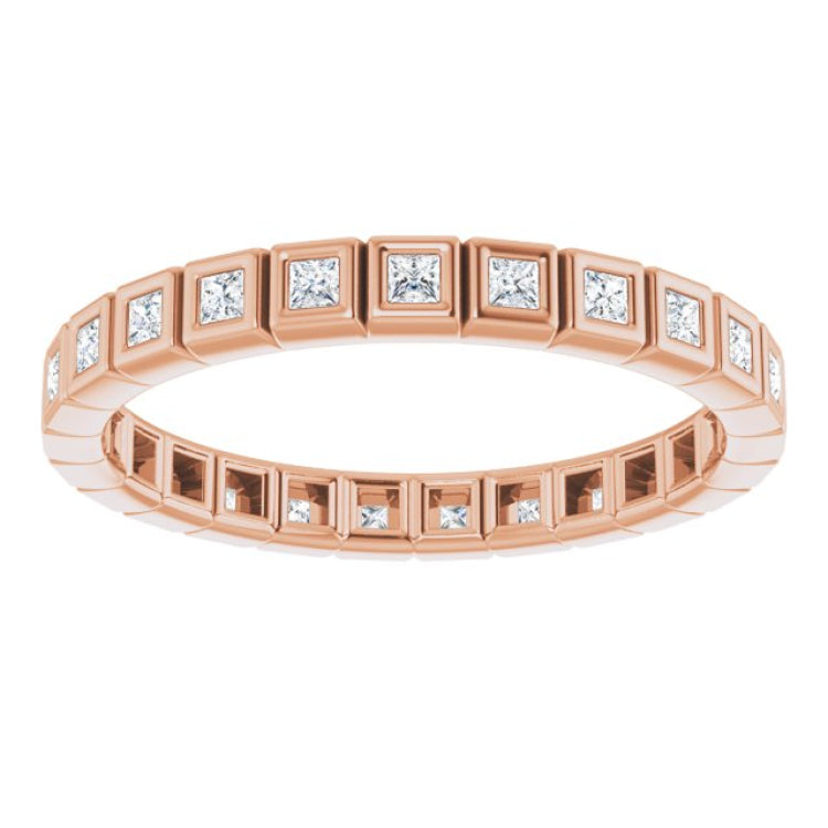 14K Rose 1/3 CTW Natural Diamond Eternity Band Size 7
