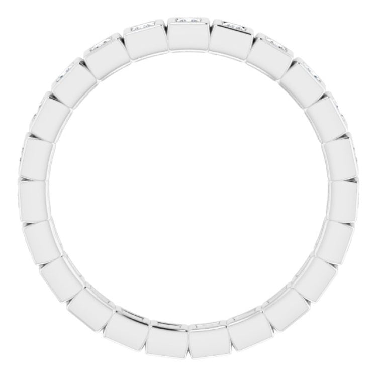 14K White 1/3 CTW Natural Diamond Eternity Band Size 7