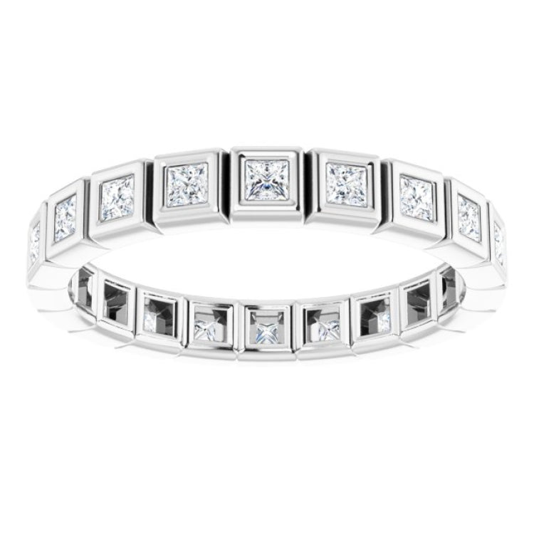 14K White 1/2 CTW Natural Diamond Eternity Band Size 7