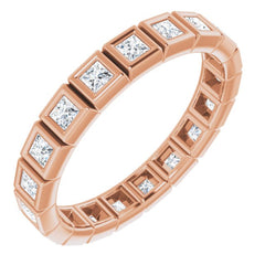 14K Rose 5/8 CTW Natural Diamond Eternity Band Size 7