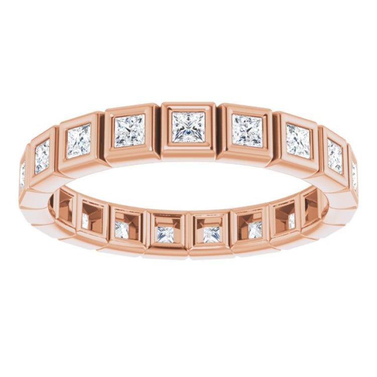 14K Rose 5/8 CTW Natural Diamond Eternity Band Size 7