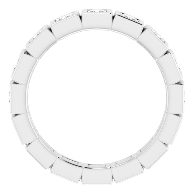 14K White 9/10 CTW Natural Diamond Eternity Band Size 7