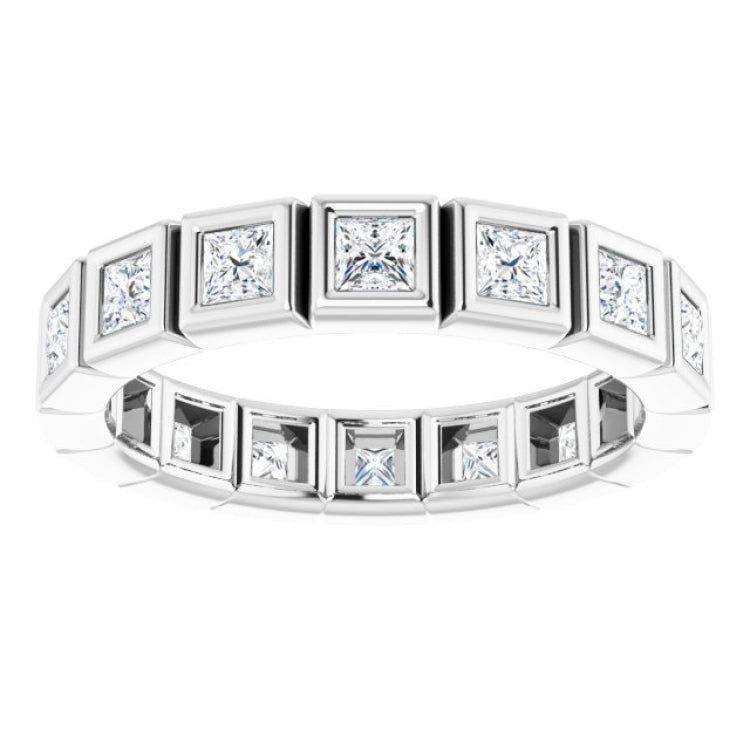 14K White 9/10 CTW Natural Diamond Eternity Band Size 7
