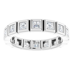 14K White 9/10 CTW Natural Diamond Eternity Band Size 7