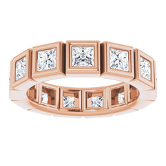14K Rose 2 1/4 CTW Natural Diamond Eternity Band Size 7