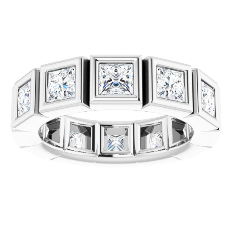 14K White 2 1/4 CTW Natural Diamond Eternity Band Size 7