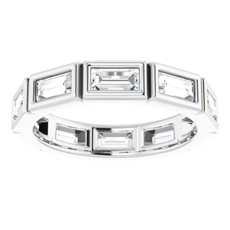 14K White 1 3/8 CTW Natural Diamond Eternity Band Size 7