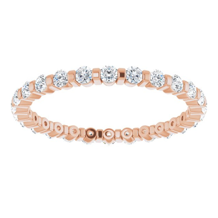 14K Rose 1/2 CTW Natural Diamond Eternity Band Size 7