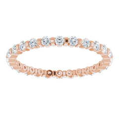 14K Rose 1/2 CTW Natural Diamond Eternity Band Size 7