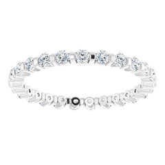 14K White 1/2 CTW Natural Diamond Eternity Band Size 7